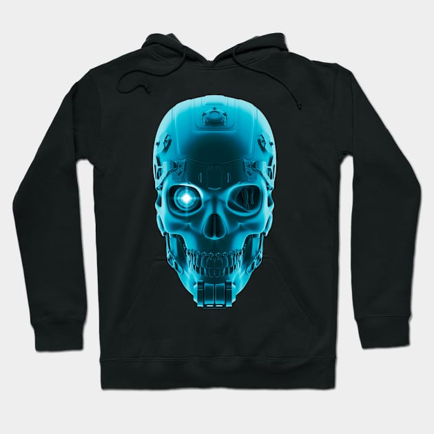 Gamer Skull BLUE TECH Hoodie by Grandeduc